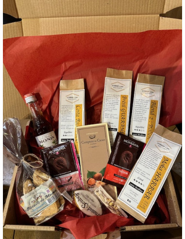 Coffret 4 cafés + gourmandises